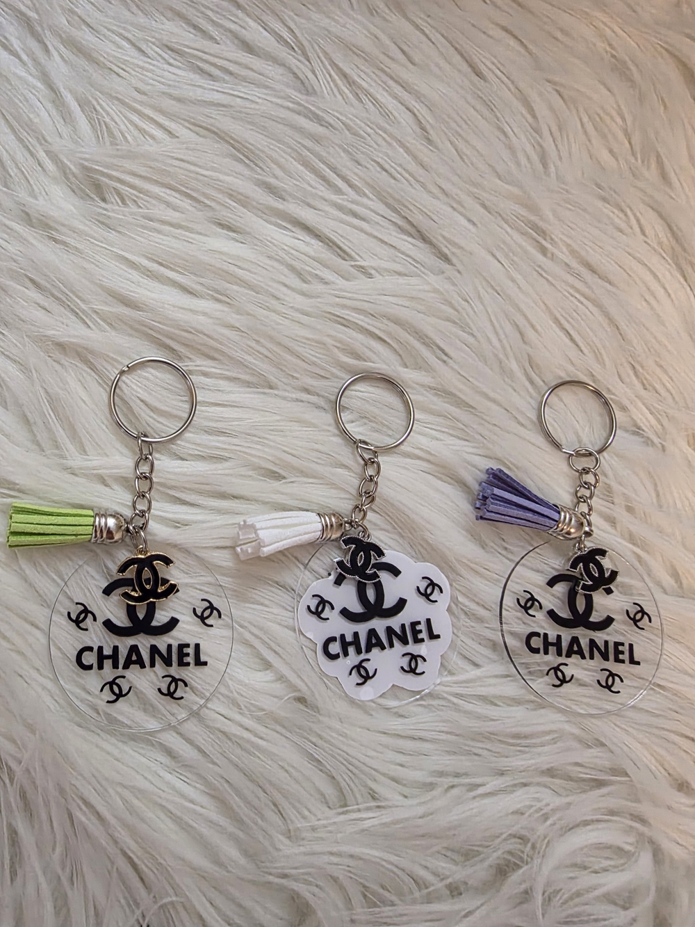 Acrylic Keychain with Tassel - 3 Pieces